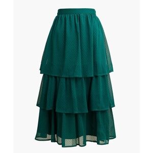 Elegant Green Tiered Skirt